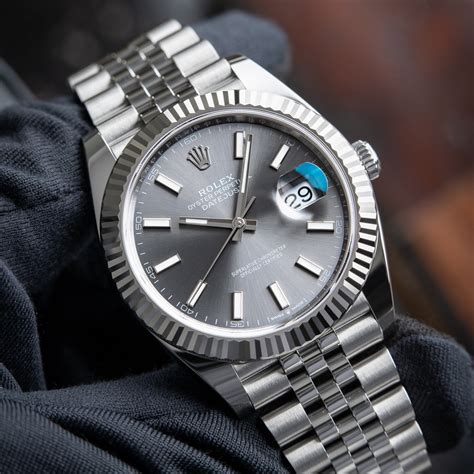 rolex datejust 41mm silver